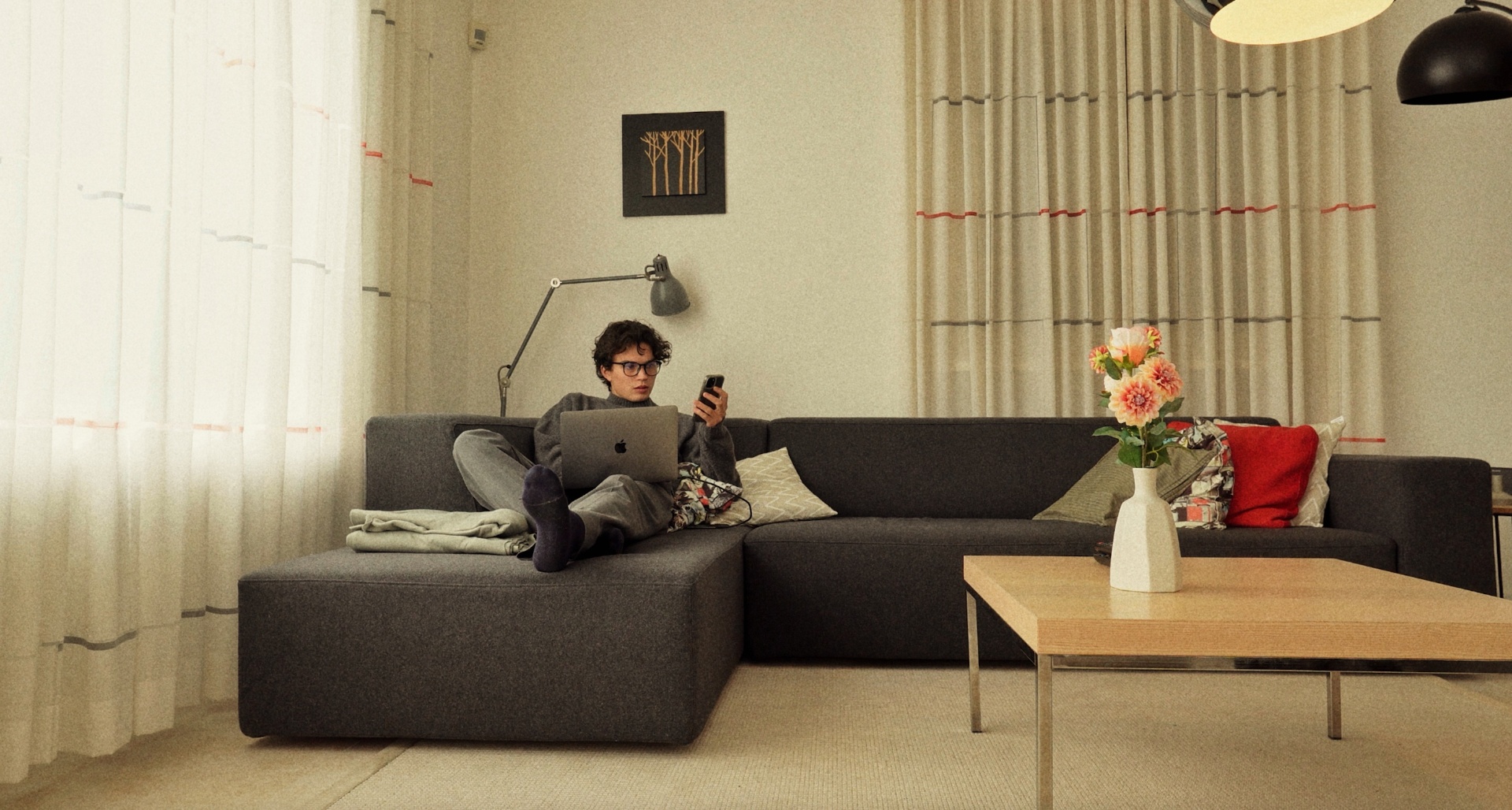 Young entrepreneur working on laptop